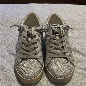 Mi.iM Silver Sneakers with‎ Rhinestone Embellishments Size 8